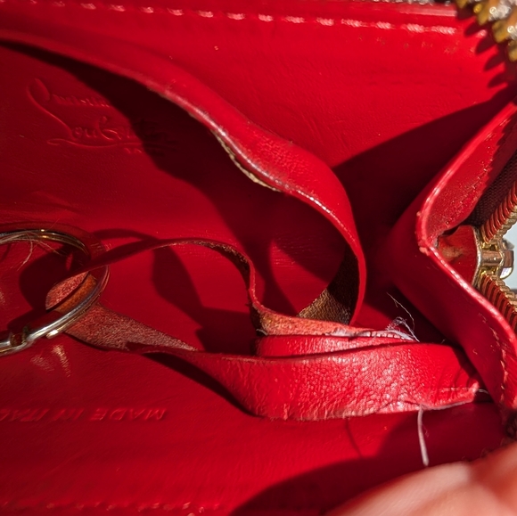 Authentic Christian Louboutin Small Panettone Zip-Around Coin Wallet & Key Ring - Picture 7 of 9